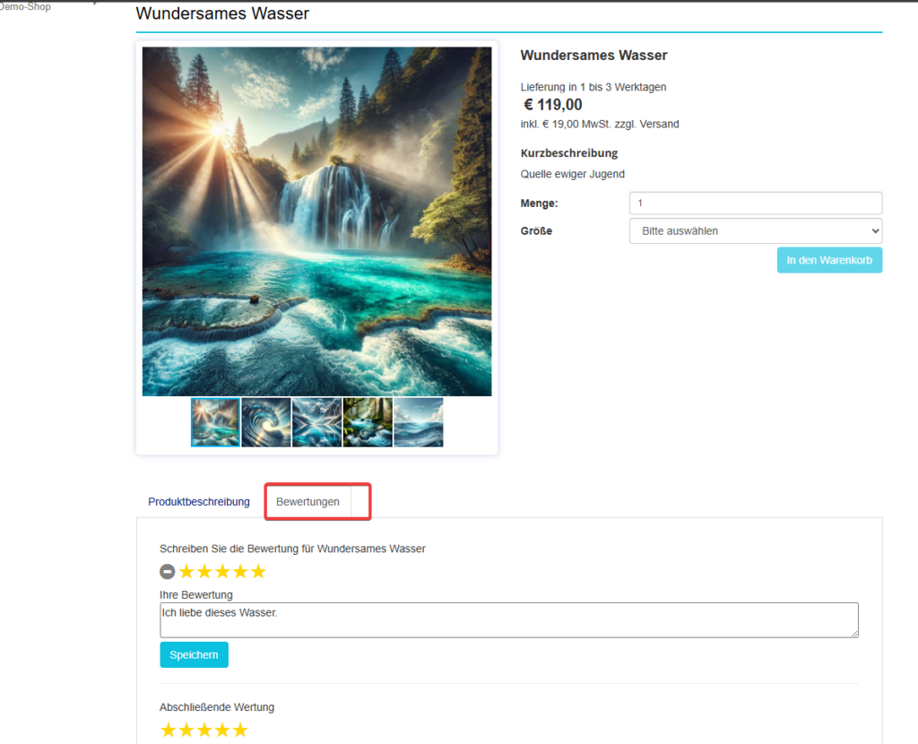 Produktbewertungen im Shop